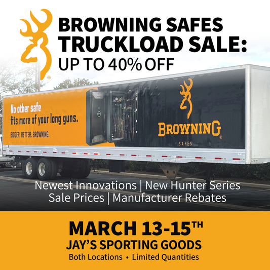 Jay's Sporting Goods Browning Safes Truckload Sale